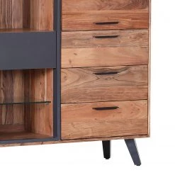 Naturoo Buffet haut Manabi - Acacia massif - Acacia / Anthracite -Meubles de salle à manger Soldes Magasin 1000261420 210430 11583300034 DETAILS P000000001000261420