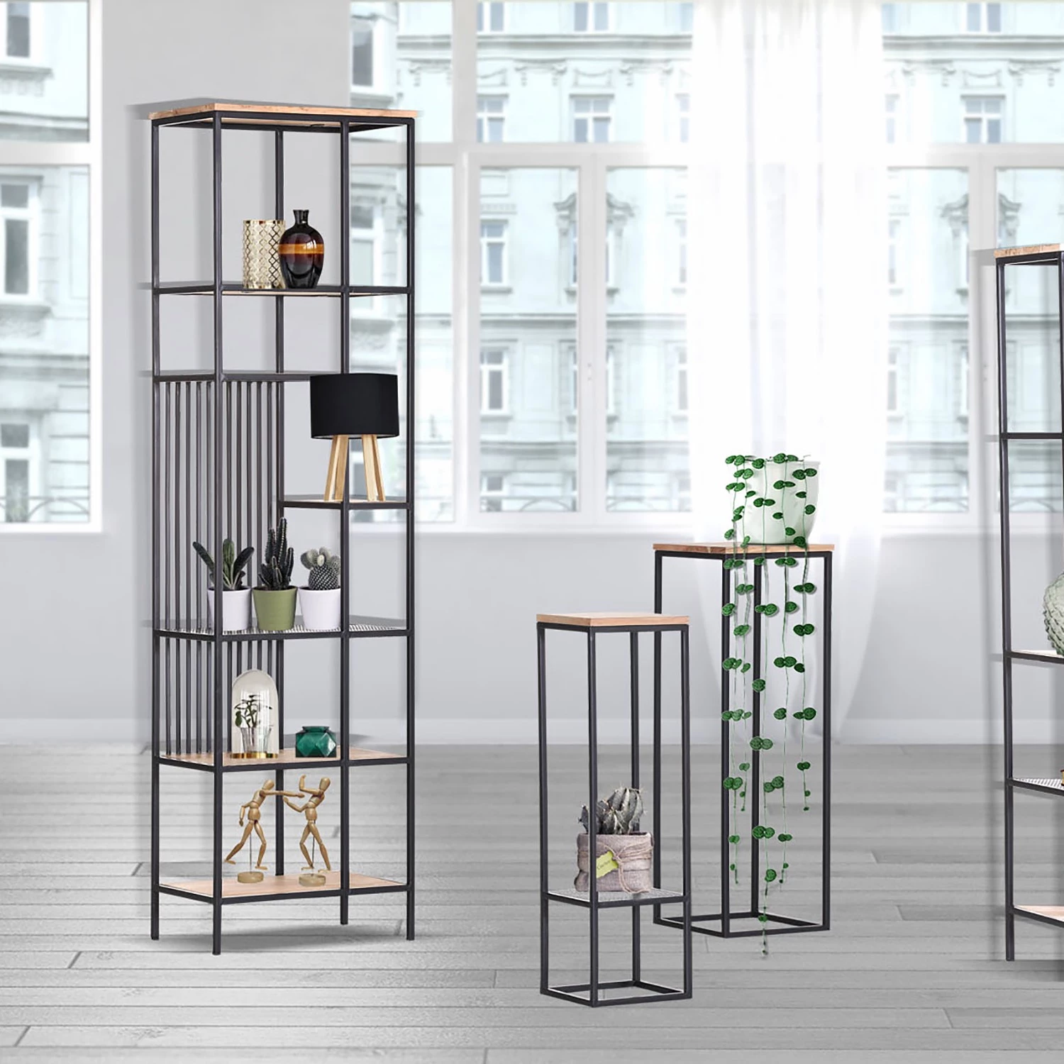 Red Living Étagère Uulu III - Acacia massif / Métal - Acacia / Noir 4 Red Living Étagère Uulu III - Acacia massif / Métal - Acacia / Noir – Image 4