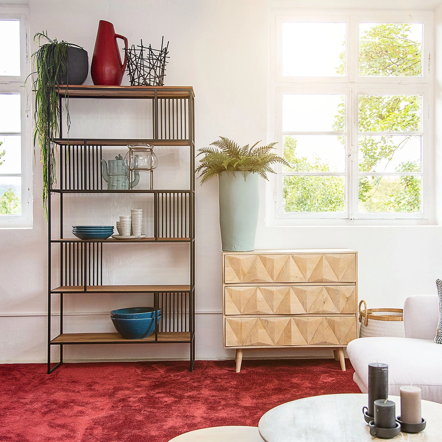 Red Living Étagère Uulu I - Acacia massif / Métal - Acacia / Noir 2 Red Living Étagère Uulu I - Acacia massif / Métal - Acacia / Noir – Image 2