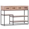 Red Living Console Fenay I - Acacia massif / Métal - Acacia / Noir