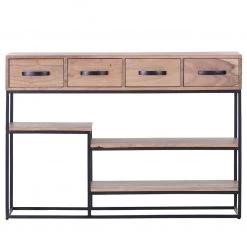 Red Living Console Fenay I - Acacia massif / Métal - Acacia / Noir -Meubles de salle à manger Soldes Magasin 1000261439 210430 11594300087 DETAILS P000000001000261439