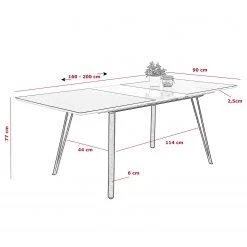 Red Living Table Hiiu - (extensible) Gris / Noir -Meubles de salle à manger Soldes Magasin 1000263410 210430 11434600027 SKETCH DETAILS P000000001000263410 sketch