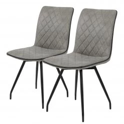 Red Living Chaise Jogeva - Gris - Lot de 2