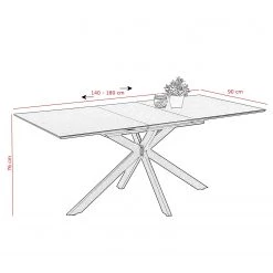 Red Living Table Okatti - (extensible) anthracite -Meubles de salle à manger Soldes Magasin 1000263432 210430 11501000182 SKETCH DETAILS P000000001000263432 sketch