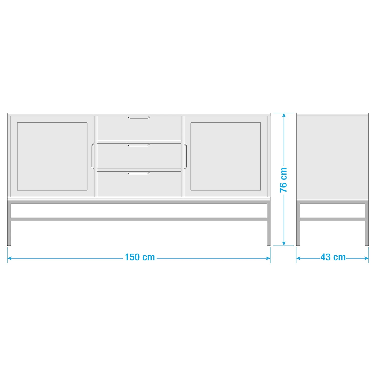 Jack & Alice Buffet Puyo - Acacia massif / Métal - Acacia / Doré 5 Jack & Alice Buffet Puyo - Acacia massif / Métal - Acacia / Doré – Image 5