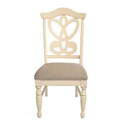 Ridgevalley Chaises Nouro (lot de 2) - Tissu / Peuplier massif - Beige chiné / Blanc crème -Meubles de salle à manger Soldes Magasin 1000265874 210519 10473300002 DETAILS P000000001000265874