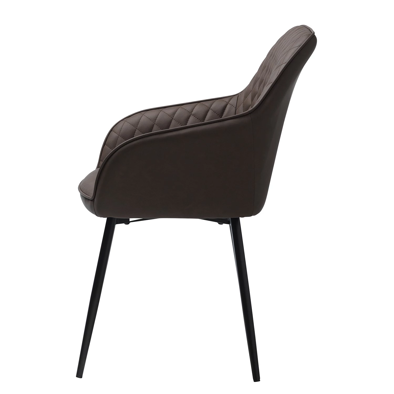 Red Living Chaises à accoudoirs Dela II (lot de 2) - Imitation cuir / Métal - Marron foncé / Noir 2 Red Living Chaises à accoudoirs Dela II (lot de 2) - Imitation cuir / Métal - Marron foncé / Noir – Image 2