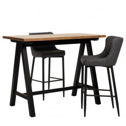 Red Living Table haute Doma - Partiellement en chêne massif - Chêne / Noir -Meubles de salle à manger Soldes Magasin 1000266936 210525 14342200047 DETAILS P000000001000266936