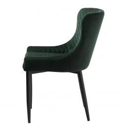 Red Living Chaises Elbi II (lot de 2) - Velours / Métal - Vert foncé / Noir -Meubles de salle à manger Soldes Magasin 1000266967 210525 14343100206 DETAILS P000000001000266967