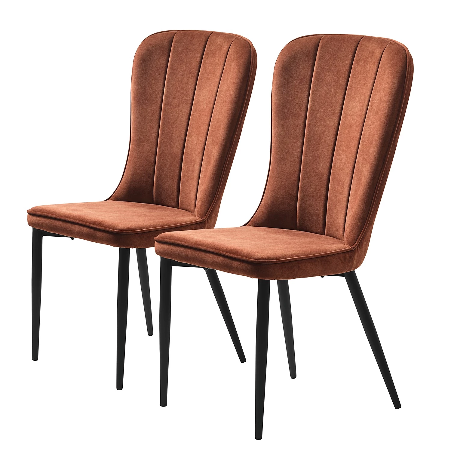 Red Living Chaises Chilo (lot de 2) - Marron rouille 1 Red Living Chaises Chilo (lot de 2) - Marron rouille