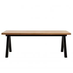 Red Living Table Doma - Partiellement en chêne massif - Chêne / Noir