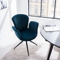 Ars manufacti Chaise à accoudoirs Yves - Bleu lagon -Meubles de salle à manger Soldes Magasin 1000269998 220615 021 MOOD DETAILS P000000001000269998 mood