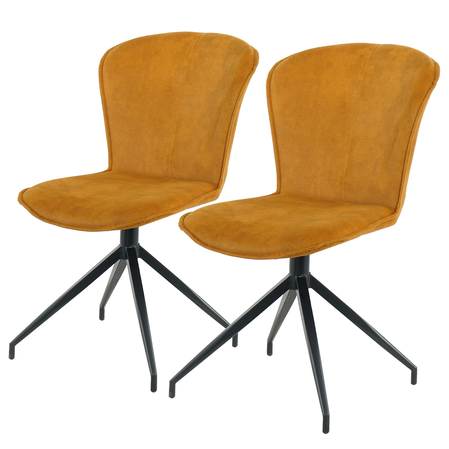 Ars manufacti Chaises capitonnées Yves (lot de 2) - Ocre 1 Ars manufacti Chaises capitonnées Yves (lot de 2) - Ocre