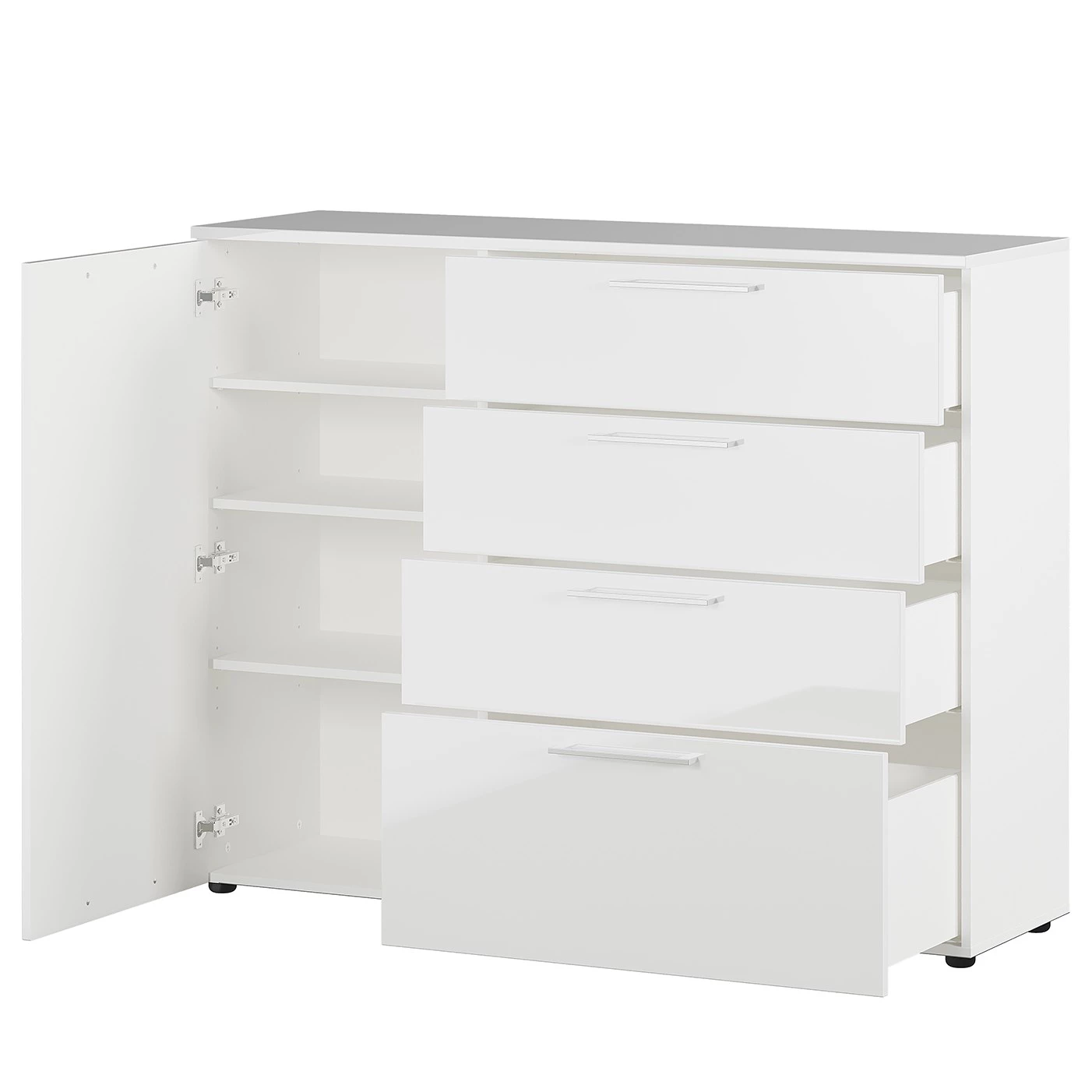 Germania Buffet Sunnyvale - Blanc brillant - Largeur : 135 cm 3 Germania Buffet Sunnyvale - Blanc brillant - Largeur : 135 cm – Image 3