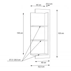 Norrwood Étagère murale Boyd II - Imitation chêne / Blanc 8 Norrwood Étagère murale Boyd II - Imitation chêne / Blanc -Meubles de salle à manger Soldes Magasin 1000270211 210609 06153800022 SKETCH DETAILS P000000001000270211 sketch