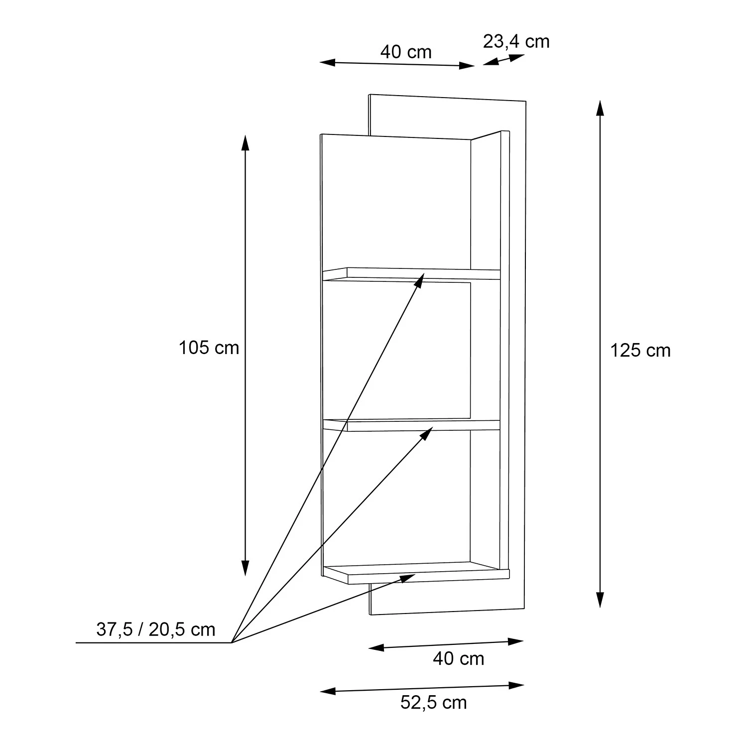 Norrwood Étagère murale Boyd II - Imitation chêne / Blanc 4 Norrwood Étagère murale Boyd II - Imitation chêne / Blanc – Image 4
