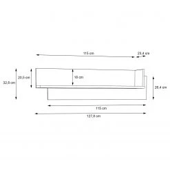 Norrwood Étagère murale Boyd I - Imitation chêne / Blanc 8 Norrwood Étagère murale Boyd I - Imitation chêne / Blanc -Meubles de salle à manger Soldes Magasin 1000270213 210609 06153800033 SKETCH DETAILS P000000001000270213 sketch