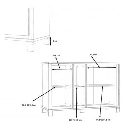 Red Living Buffet Egan IV - Imitation chêne artisan / Imitation chêne noir -Meubles de salle à manger Soldes Magasin 1000270224 210609 06154200091 SKETCH DETAILS P000000001000270224 sketch