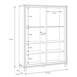 Red Living Vitrine Egan I - Imitation chêne artisan / Imitation chêne noir -Meubles de salle à manger Soldes Magasin 1000270227 210609 06155400113 SKETCH DETAILS P000000001000270227 sketch