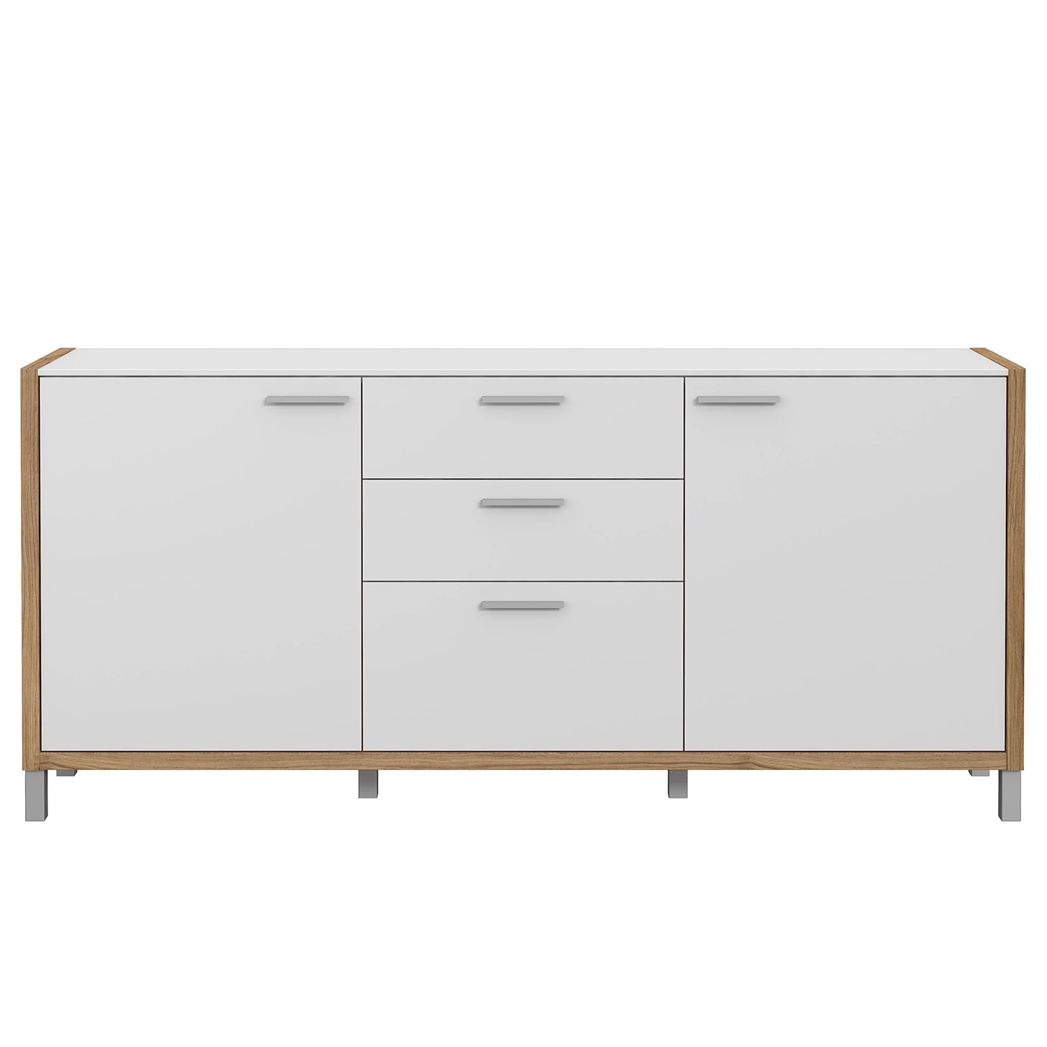 Norrwood Buffet Boyd I - Blanc / Imitation chêne 5 Norrwood Buffet Boyd I - Blanc / Imitation chêne – Image 5