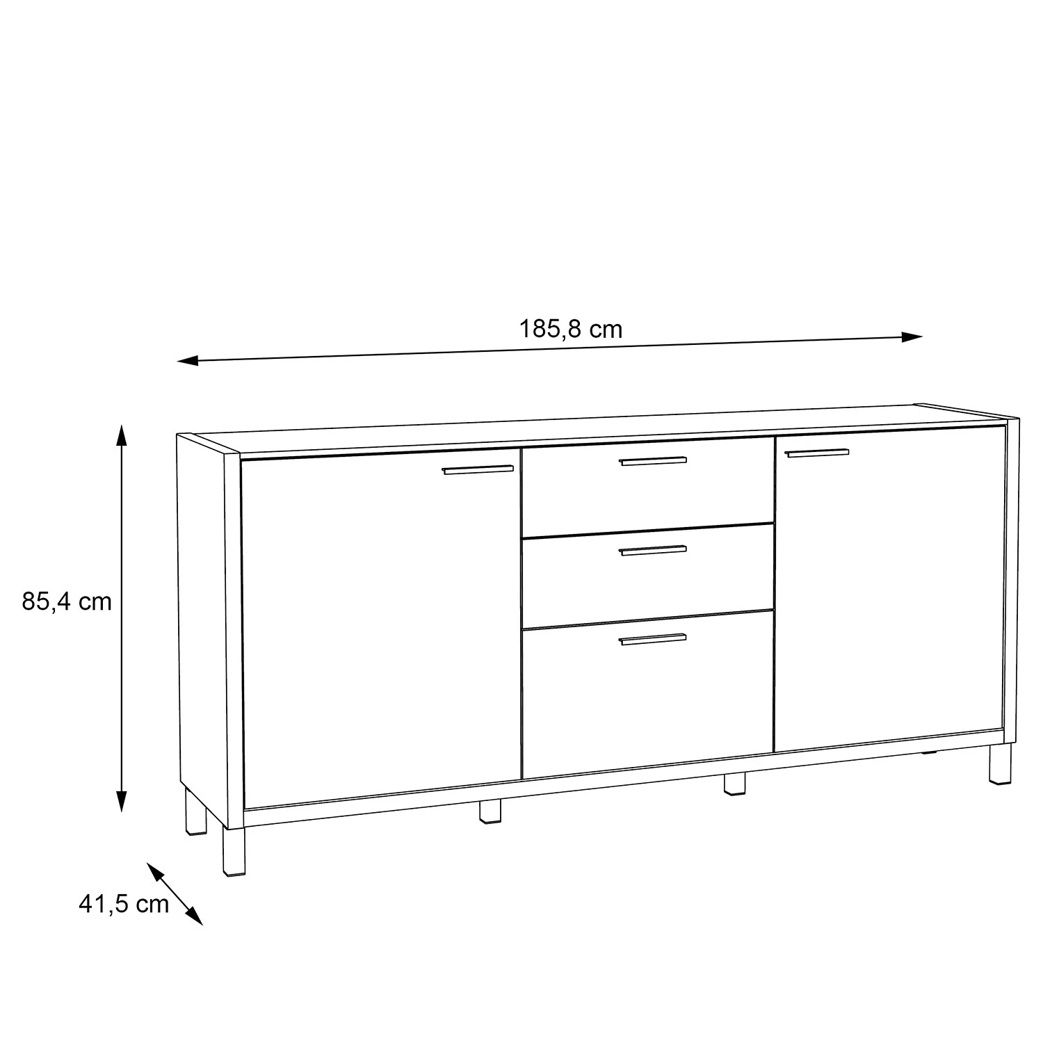 Norrwood Buffet Boyd I - Blanc / Imitation chêne 6 Norrwood Buffet Boyd I - Blanc / Imitation chêne – Image 6