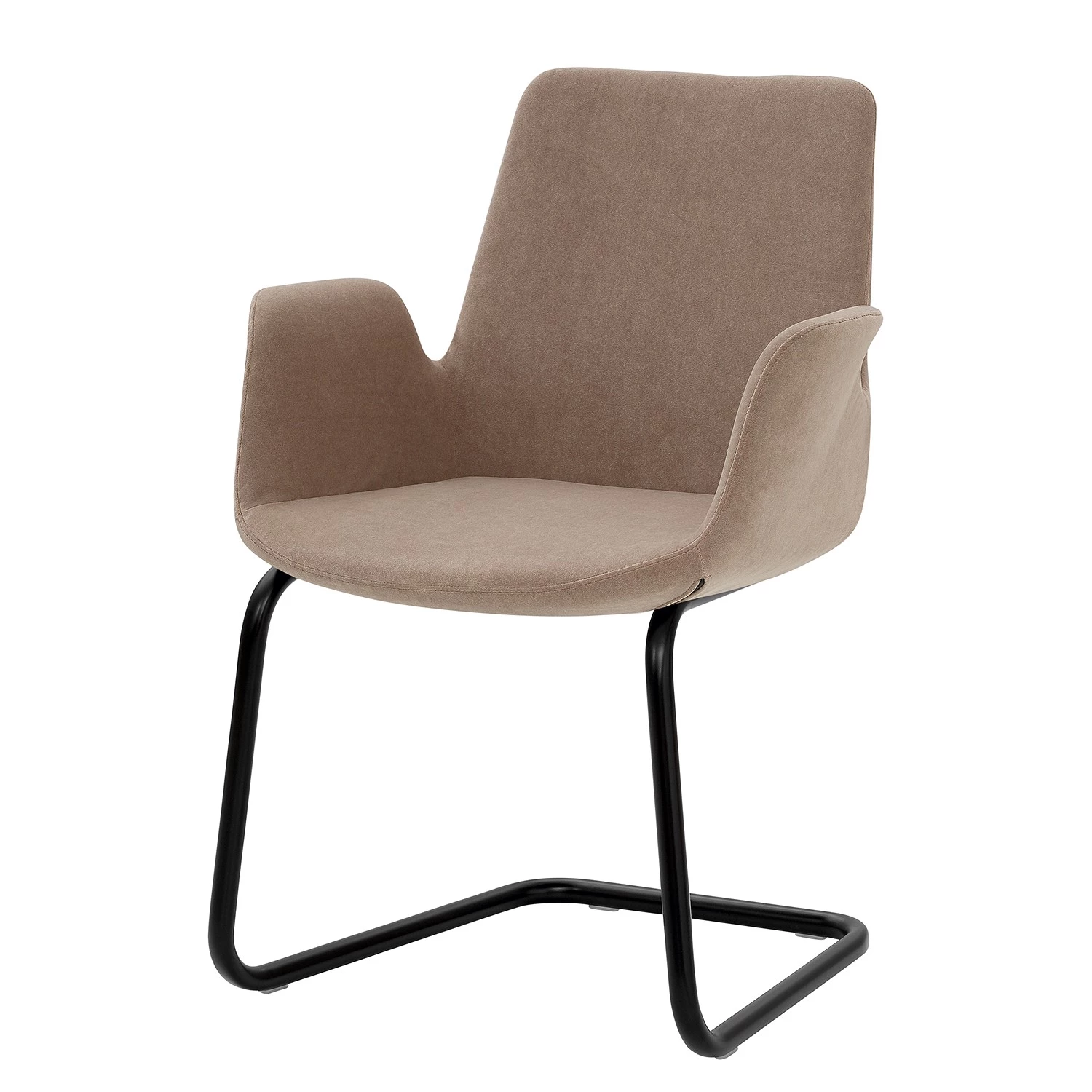 Mayer Sitzmöbel Chaise cantilever myHELIOS - Tissage à plat / Acier - Marron clair / Noir 1 Mayer Sitzmöbel Chaise cantilever myHELIOS - Tissage à plat / Acier - Marron clair / Noir