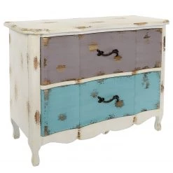 Ridgevalley Commode Rusper - Sapin massif - Blanc / Bleu / Violet -Meubles de salle à manger Soldes Magasin 1000270690 210602 06133300144 DETAILS P000000001000270690