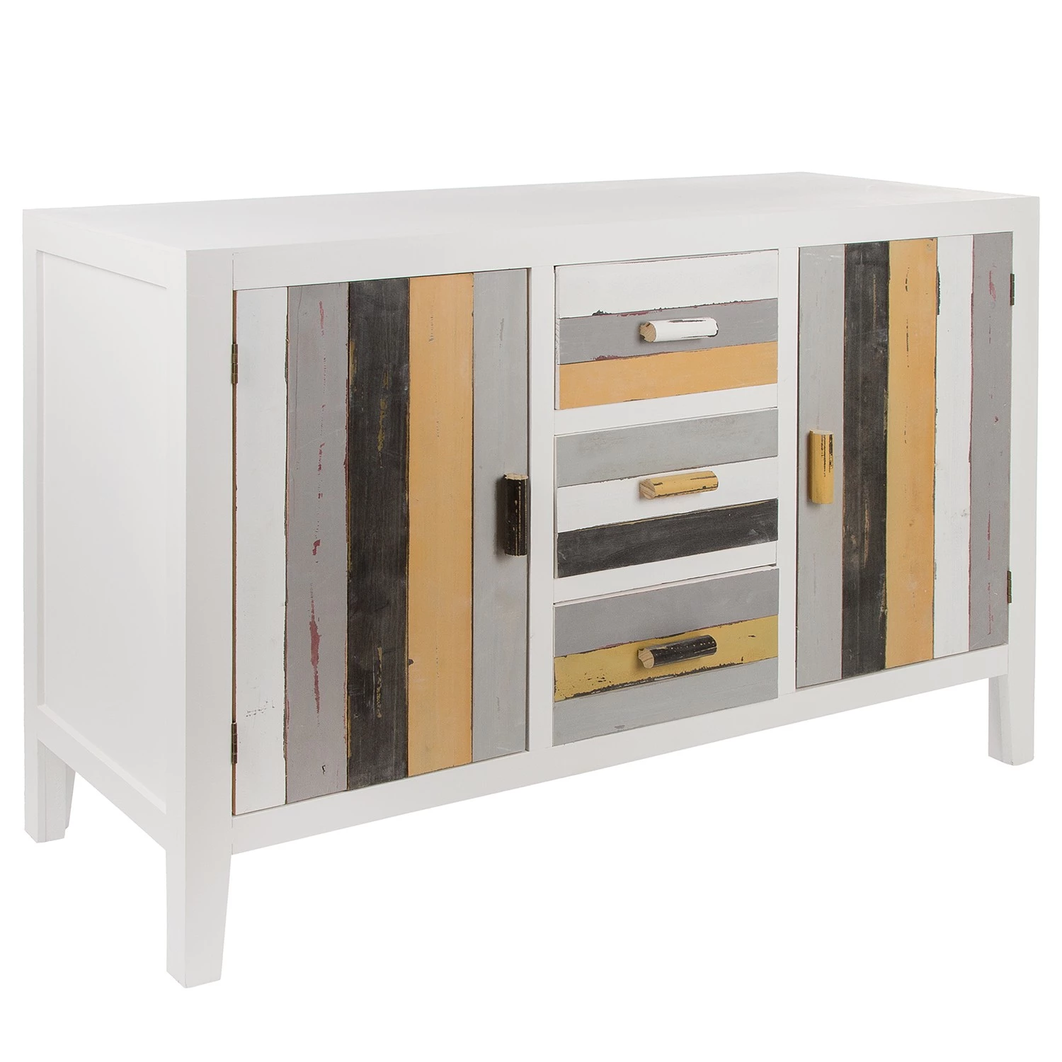 Ridgevalley Buffet Souper - Eucalyptus massif - Blanc / Multicolore 4 Ridgevalley Buffet Souper - Eucalyptus massif - Blanc / Multicolore – Image 4