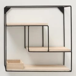 Boltze Étagère murale Tjorge II - Métal - Noir / Marron -Meubles de salle à manger Soldes Magasin 1000270764 210709 14011900043 DETAILS P000000001000270764