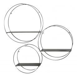 Boltze Étagère murale Franco II (lot de 3) - Métal - Noir