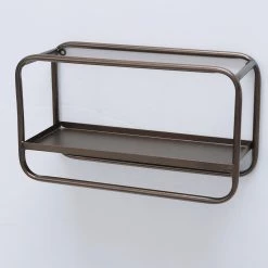 Boltze Étagères murales Bruni (lot de 2) - Métal - Marron -Meubles de salle à manger Soldes Magasin 1000270822 210709 14012200082 DETAILS P000000001000270822