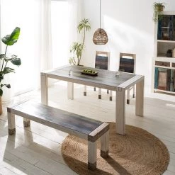 Wolf-Möbel Table Goa White - Partiellement en manguier massif - Manguier vintage blanc -Meubles de salle à manger Soldes Magasin 1000271075 220621 021 MOOD DETAILS P000000001000271075 mood