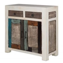 Wolf-Möbel Buffet Goa White - Partiellement en manguier massif - Manguier vintage blanc