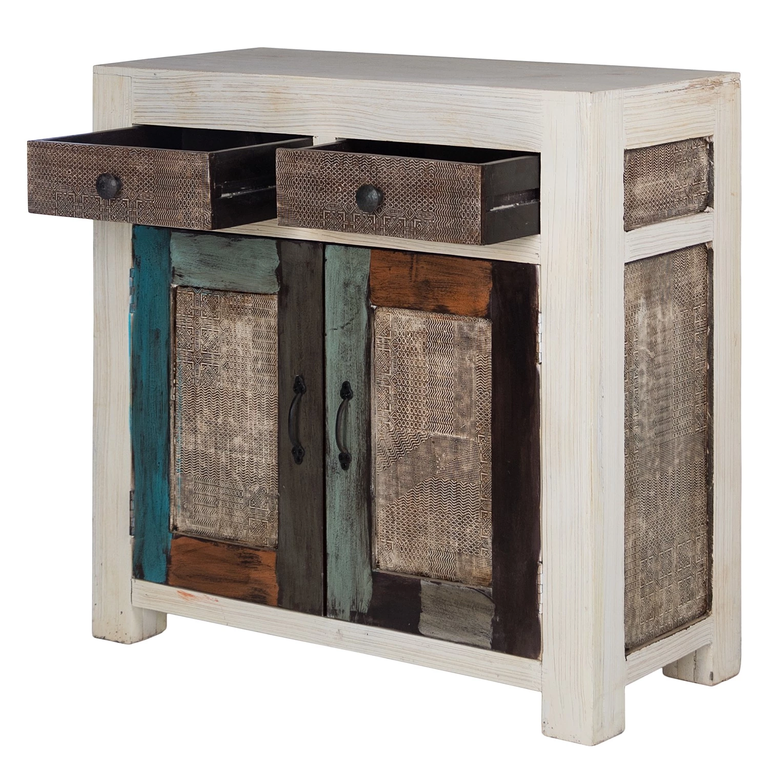 Wolf-Möbel Buffet Goa White - Partiellement en manguier massif - Manguier vintage blanc 6 Wolf-Möbel Buffet Goa White - Partiellement en manguier massif - Manguier vintage blanc – Image 6