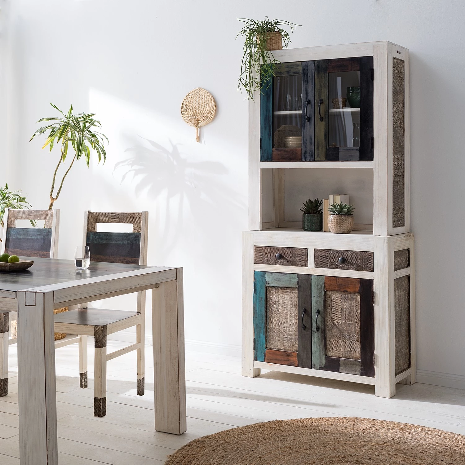 Wolf-Möbel Buffet Goa White - Partiellement en manguier massif - Manguier vintage blanc 4 Wolf-Möbel Buffet Goa White - Partiellement en manguier massif - Manguier vintage blanc – Image 4