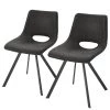 Red Living Chaises capitonnées Benol (lot de 2) - Anthracite