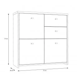 Loftscape Buffet Rison III - Imitation chêne Artisan / Blanc -Meubles de salle à manger Soldes Magasin 1000272367 210819 07024400065 SKETCH DETAILS P000000001000272367 sketch
