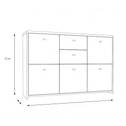 Loftscape Buffet Rison IV - Gris foncé / Imitation bois ancien -Meubles de salle à manger Soldes Magasin 1000272373 210819 07024600101 SKETCH DETAILS P000000001000272373 sketch