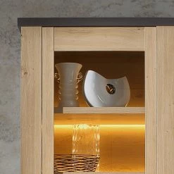 Ridgevalley Vitrine Moro - Imitation chêne artisan / Gris -Meubles de salle à manger Soldes Magasin 1000272392 210819 07025100201 DETAILS P000000001000272392