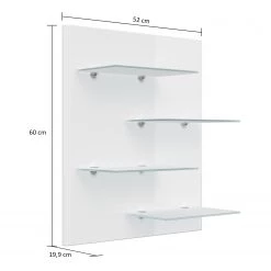 Posseik Étagère murale Elite - Blanc brillant - Largeur : 52 cm -Meubles de salle à manger Soldes Magasin 1000272756 210614 14224600018 SKETCH DETAILS P000000001000272756 sketch