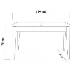 Loftscape Table Balu - Extensible - Imitation épicéa -Meubles de salle à manger Soldes Magasin 1000273397 210615 12562700035 SKETCH DETAILS P000000001000273397 sketch