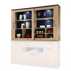 Ridgevalley Haut de buffet Nanda - Imitation chêne artisan / Imitation chêne noir