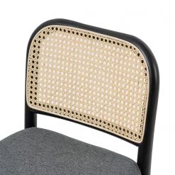 Studio Copenhagen Chaise de bar Cutis - Rotin et tissu / Hêtre massif - Gris 12 Studio Copenhagen Chaise de bar Cutis - Rotin et tissu / Hêtre massif - Gris -Meubles de salle à manger Soldes Magasin 1000273458 220420 045 DETAILS P000000001000273458