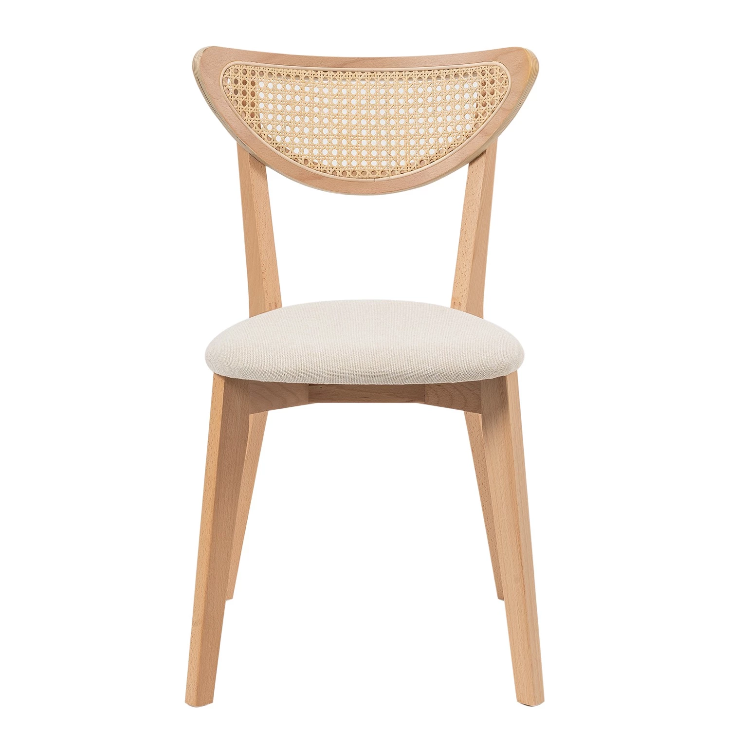 Studio Copenhagen Chaises Danny (lot de 2) - Rotin et tissu / Hêtre massif - Rotin et crème / Hêtre 4 Studio Copenhagen Chaises Danny (lot de 2) - Rotin et tissu / Hêtre massif - Rotin et crème / Hêtre – Image 4