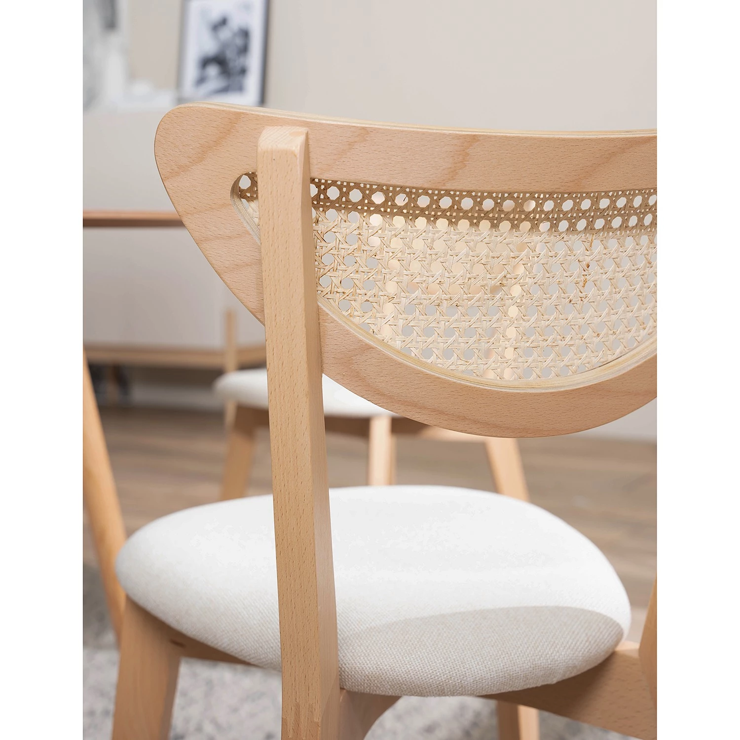 Studio Copenhagen Chaises Danny (lot de 2) - Rotin et tissu / Hêtre massif - Rotin et crème / Hêtre 14 Studio Copenhagen Chaises Danny (lot de 2) - Rotin et tissu / Hêtre massif - Rotin et crème / Hêtre – Image 14