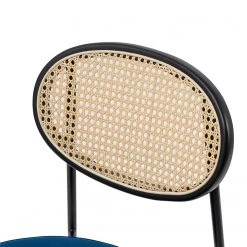 Studio Copenhagen Chaises Davie (lot de 2) - Rotin et tissu / Métal - Bleu -Meubles de salle à manger Soldes Magasin 1000273462 220420 045 DETAILS P000000001000273462