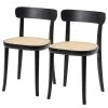 Studio Copenhagen Chaises Darcey (lot de 2) - Contreplaqué et rotin / Hêtre massif - Rotin / Noir