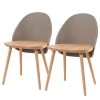 Mørteens Chaises Doon (lot de 2) - Matière plastique / Hêtre massif - Taupe / Hêtre