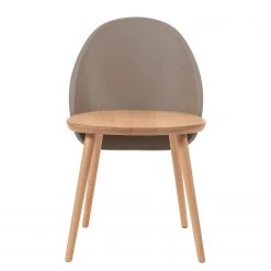 Mørteens Chaises Doon (lot de 2) - Matière plastique / Hêtre massif - Taupe / Hêtre -Meubles de salle à manger Soldes Magasin 1000273467 220420 030 DETAILS P000000001000273467