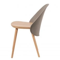 Mørteens Chaises Doon (lot de 2) - Matière plastique / Hêtre massif - Taupe / Hêtre -Meubles de salle à manger Soldes Magasin 1000273467 220420 035 DETAILS P000000001000273467